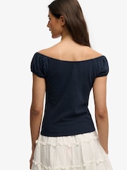 Superdry Blue Athletic Essentials Ruched Top - Image 3 of 5