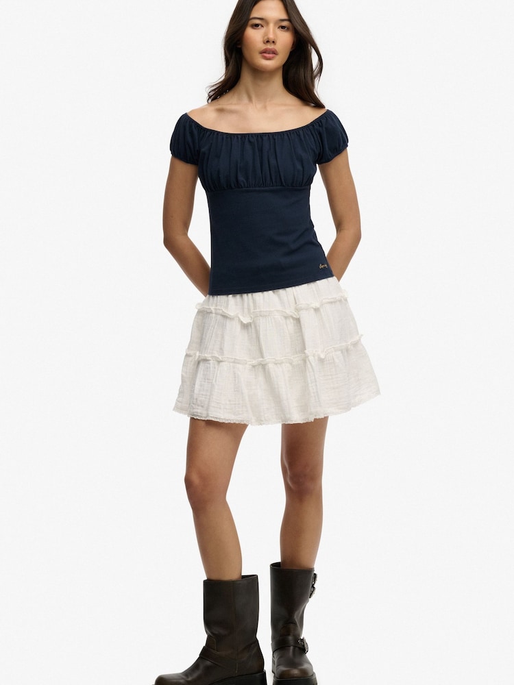 Superdry Blue Athletic Essentials Ruched Top - Image 5 of 5