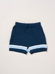 Little Gent Blue True Knit Resort Shirt and Shorts Set - Image 5 of 5