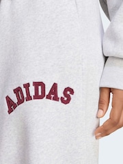 adidas Grey Fleece Wide Leg Joggers - Image 4 of 6