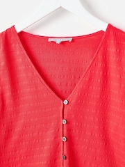 Oliver Bonas Textured Button Up Puff Sleeve Top - תמונה 5 מתוך 8