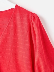 Oliver Bonas Textured Button Up Puff Sleeve Top - תמונה 6 מתוך 8