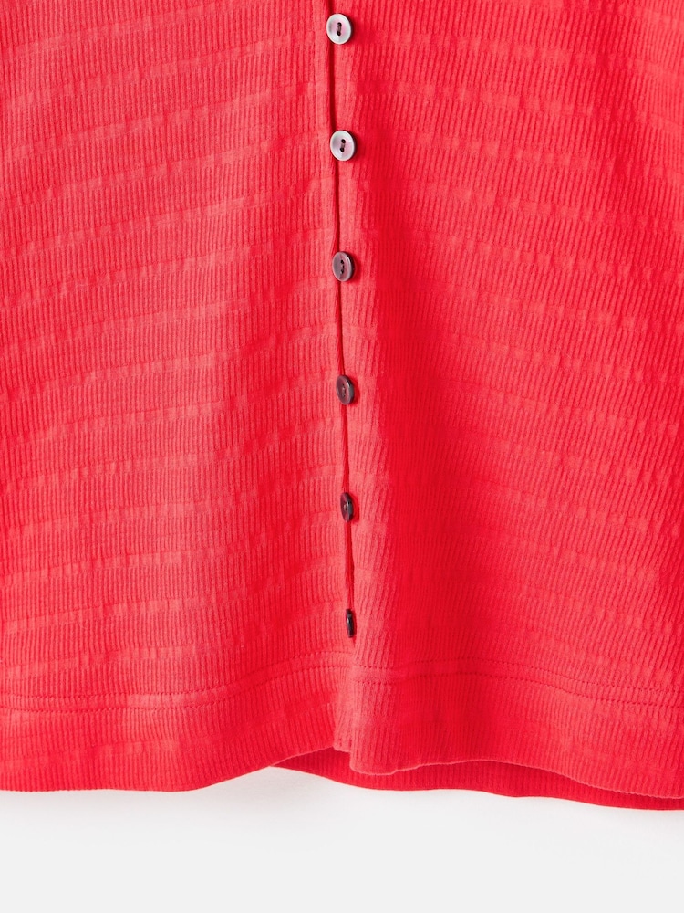 Oliver Bonas Textured Button Up Puff Sleeve Top - תמונה 8 מתוך 8