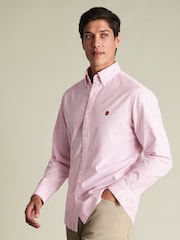 Charles Tyrwhitt Pink Strip Stripe RFU Button-Down Washed Oxford Shirt - Image 1 of 5