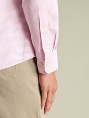 Charles Tyrwhitt Pink Strip Stripe RFU Button-Down Washed Oxford Shirt - Image 3 of 5