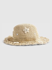 River Island Brown Crochet Embroidered Bucket Hat - Image 2 of 2