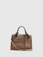 River Island Brown Faux Suede Cross-Body Tote Bag - Image 1 of 5