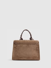 River Island Brown Faux Suede Cross-Body Tote Bag - Image 2 of 5