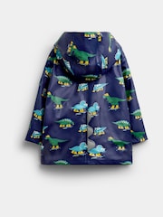 JoJo Maman Bébé Navy Blue Dinosaur Fleece Lined Fisherman Jacket - Image 4 of 8