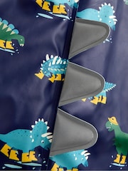 JoJo Maman Bébé Navy Blue Dinosaur Fleece Lined Fisherman Jacket - Image 6 of 8