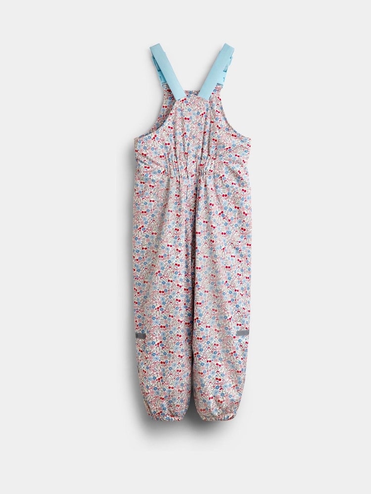 JoJo Maman Bébé Stone Ditsy Floral Waterproof Fleece-Lined Dungarees - Image 2 of 4