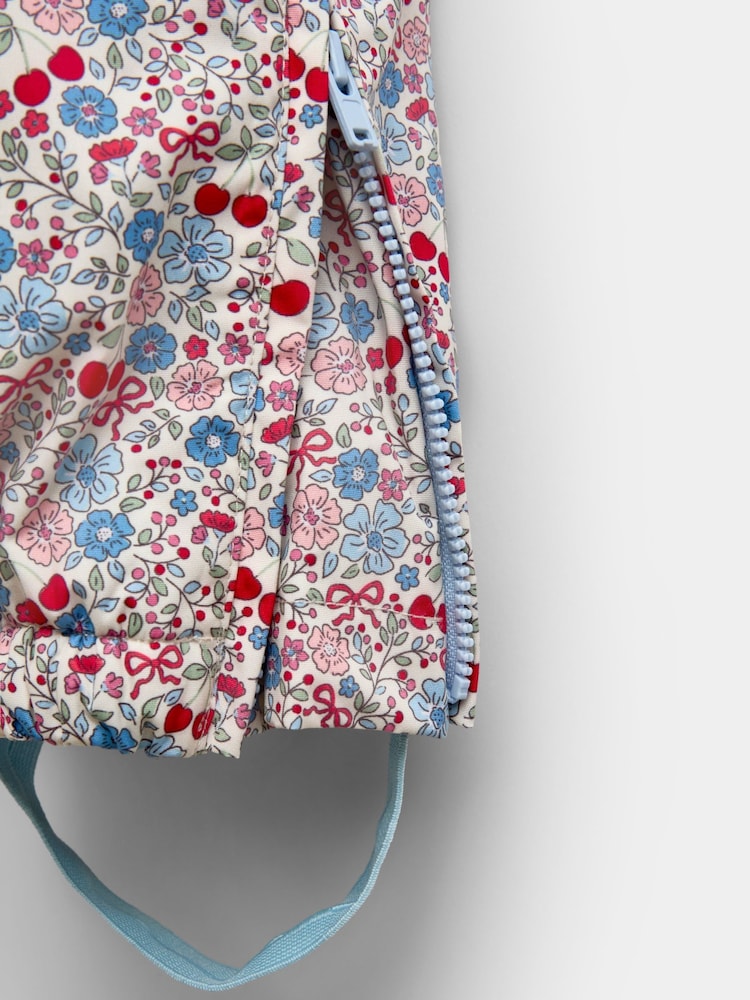 JoJo Maman Bébé Stone Ditsy Floral Waterproof Fleece-Lined Dungarees - Image 4 of 4