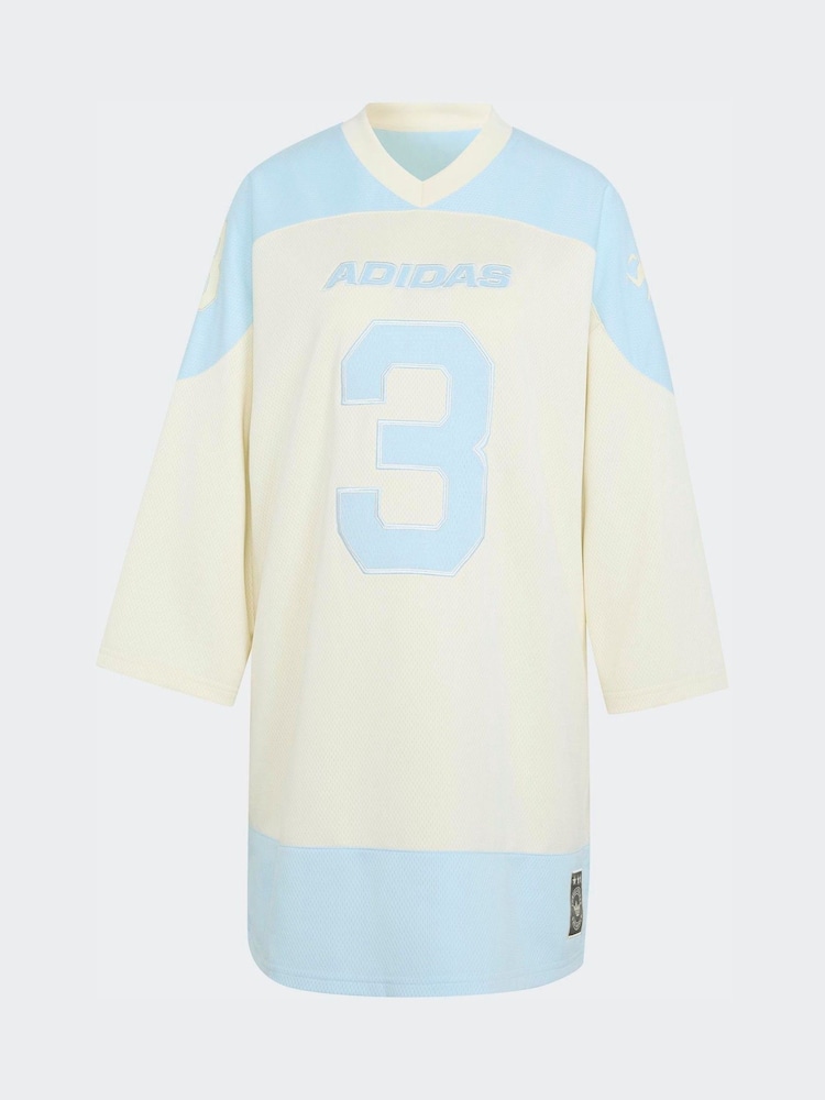 adidas Originals Light Blue Hockey Jersey Dress - Image 6 of 6