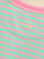 Joules Girls' Mila Aqua Blue Short Sleeve Stripe Boxy T-Shirt - Image 5 of 5