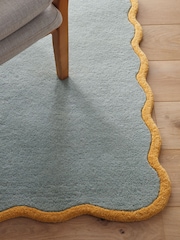 Origin Rugs Duck Egg Ochre Scalloped Elsie Runner - Image 1 of 4