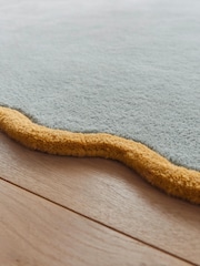 Origin Rugs Duck Egg Ochre Scalloped Elsie Runner - Image 3 of 4