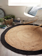 Origin Rugs Black Jute Border Rug - Image 1 of 3