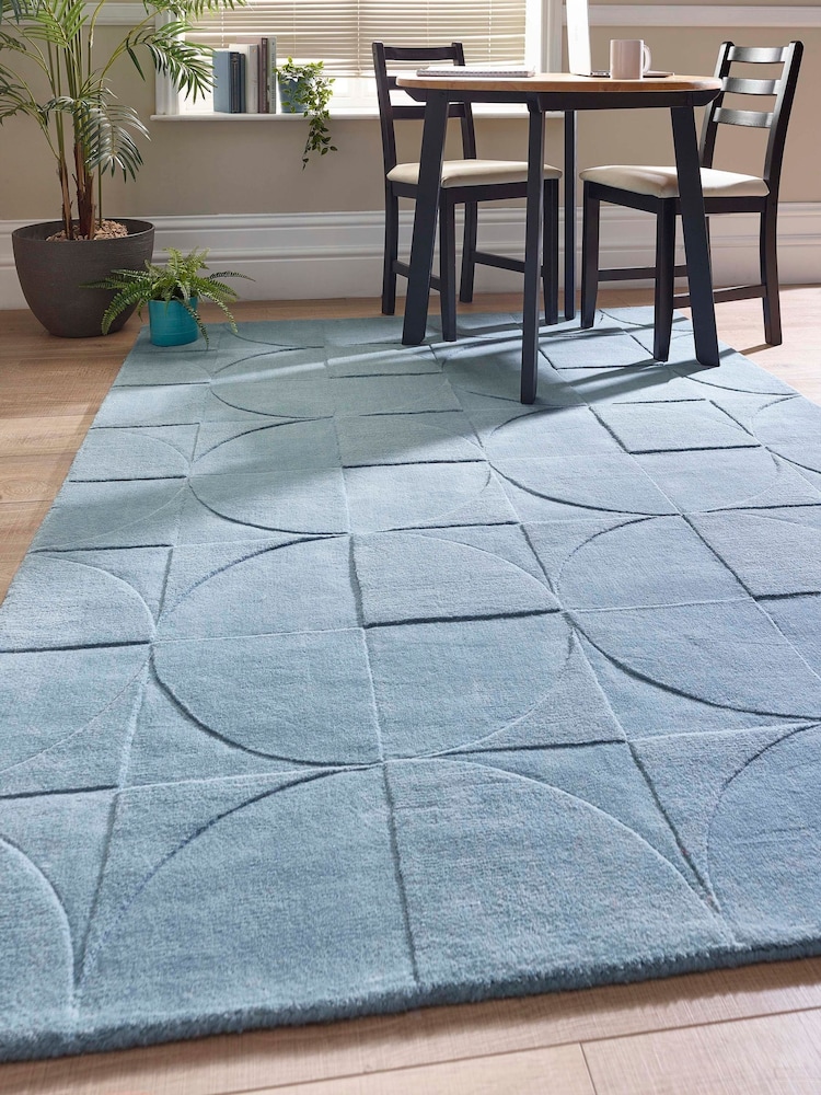 Origin Rugs Steel Blue Penny Rug - Image 1 of 5