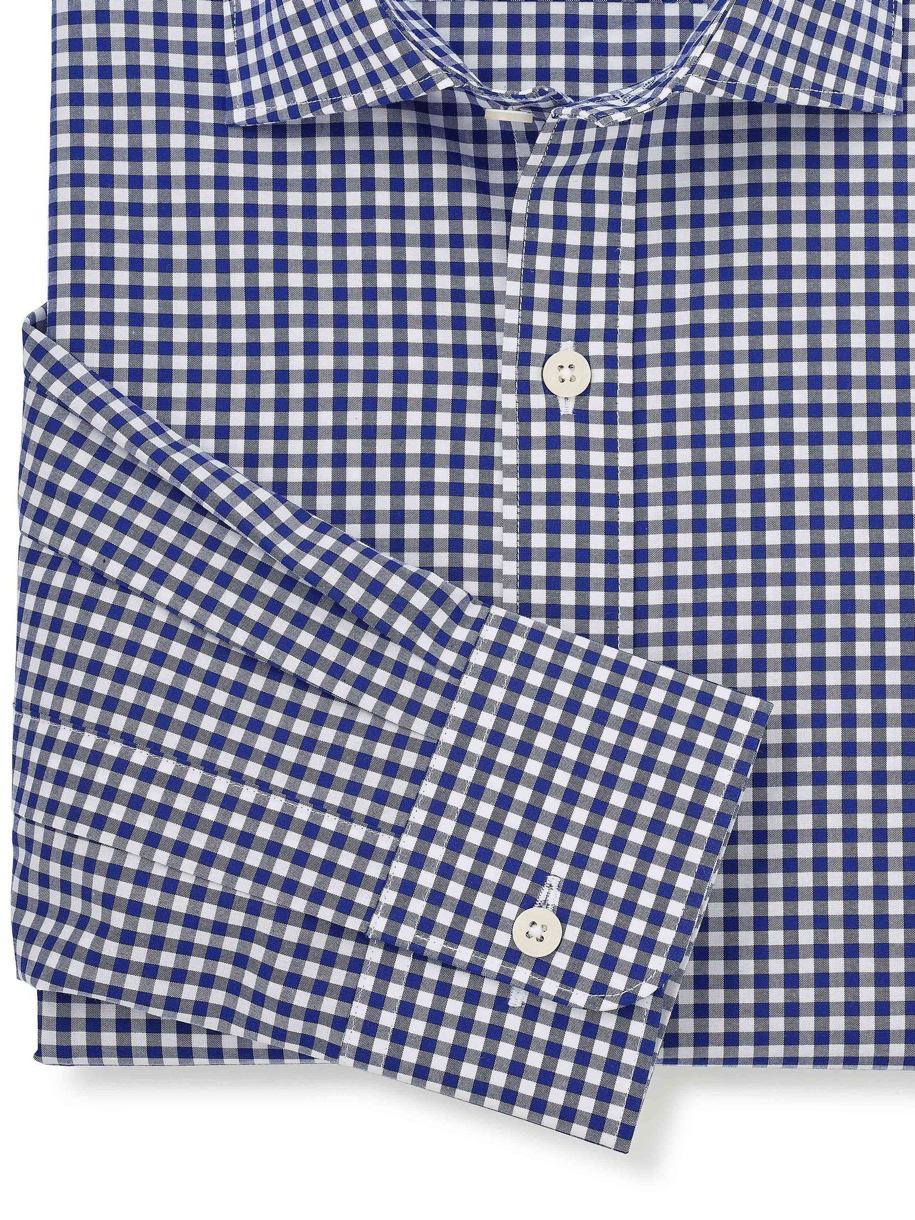 Buy Savile Row Company Navy Gingham Check Slim Fit Cotton Single