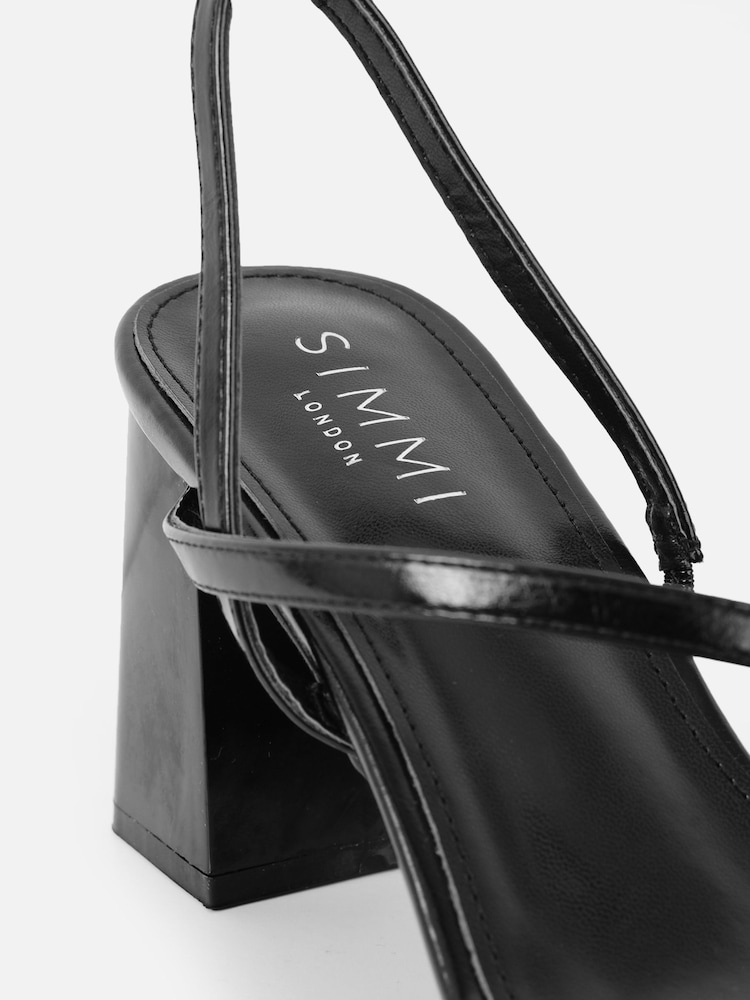 Simmi London Black Manzi Slingback Block Heeled Sandals - Image 5 of 5