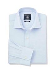 Plavo - Savile Row Company Pinpoint Cotton Classic Fit Single Cuff Formal Shirt - Slika 1 od 3