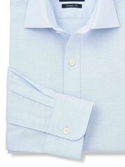Savile Row Company Pale Blue Pinpoint Cotton Classic Fit Single Cuff Formal Shirt - Image 5 of 5
