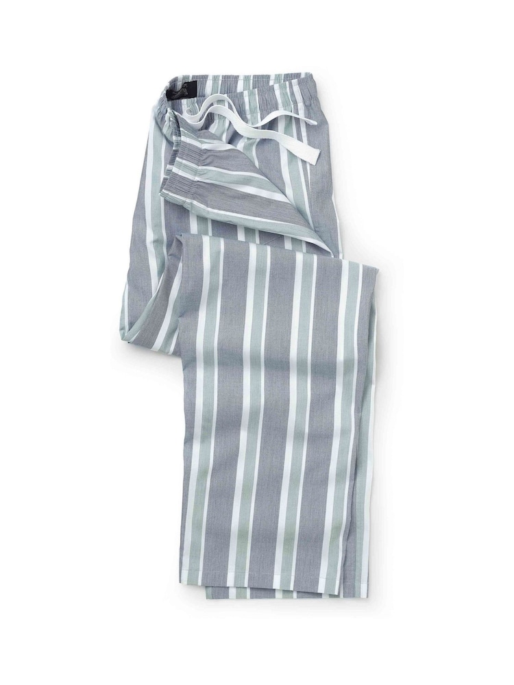 سروال بيجامة قطن مخطط من Savile Row Company - صورة 1 من 2