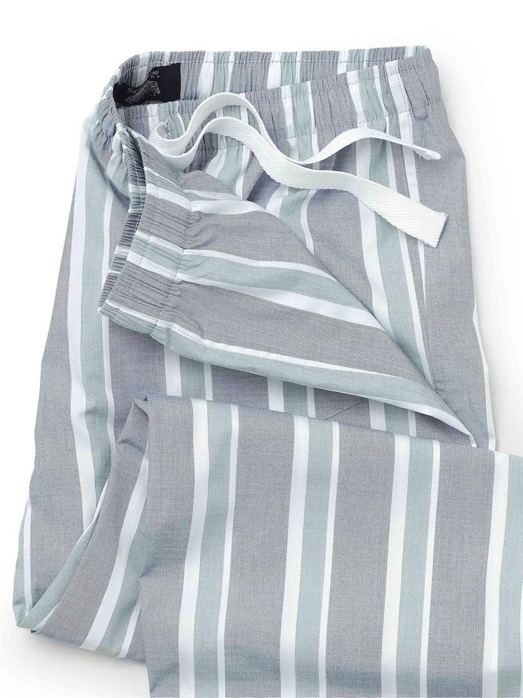 سروال بيجامة قطن مخطط من Savile Row Company - صورة 2 من 2