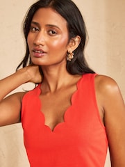 Love & Roses Orange Scallop Scoop Neck Vest - Image 2 of 4