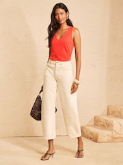 Love & Roses Orange Scallop Scoop Neck Vest - Image 3 of 4