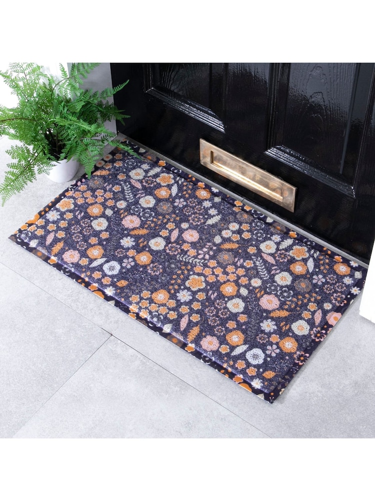 Artsy Mats Purple Flower Pattern Doormat - Image 2 of 4