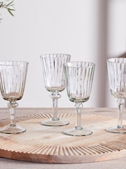 Nkuku Set of 4 Clear Minati Wine Glasses - Image 1 of 3