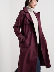 Seasalt Cornwall Purple Tall Penweathers Waterproof Trench Coat - Image 2 of 5