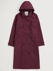 Seasalt Cornwall Purple Tall Penweathers Waterproof Trench Coat - Image 4 of 5