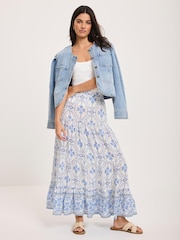 Mint Velvet Blue Floral Print Maxi Skirt - Image 1 of 8