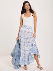 Mint Velvet Blue Floral Print Maxi Skirt - Image 4 of 8