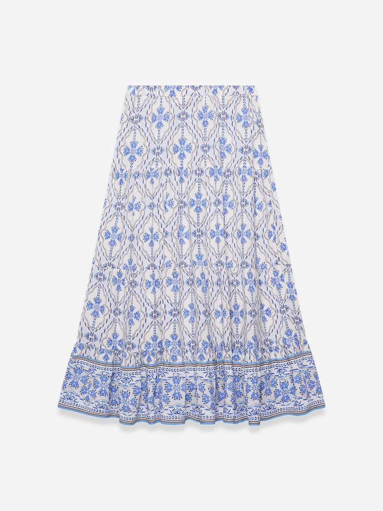 Mint Velvet Blue Floral Print Maxi Skirt - Image 8 of 8