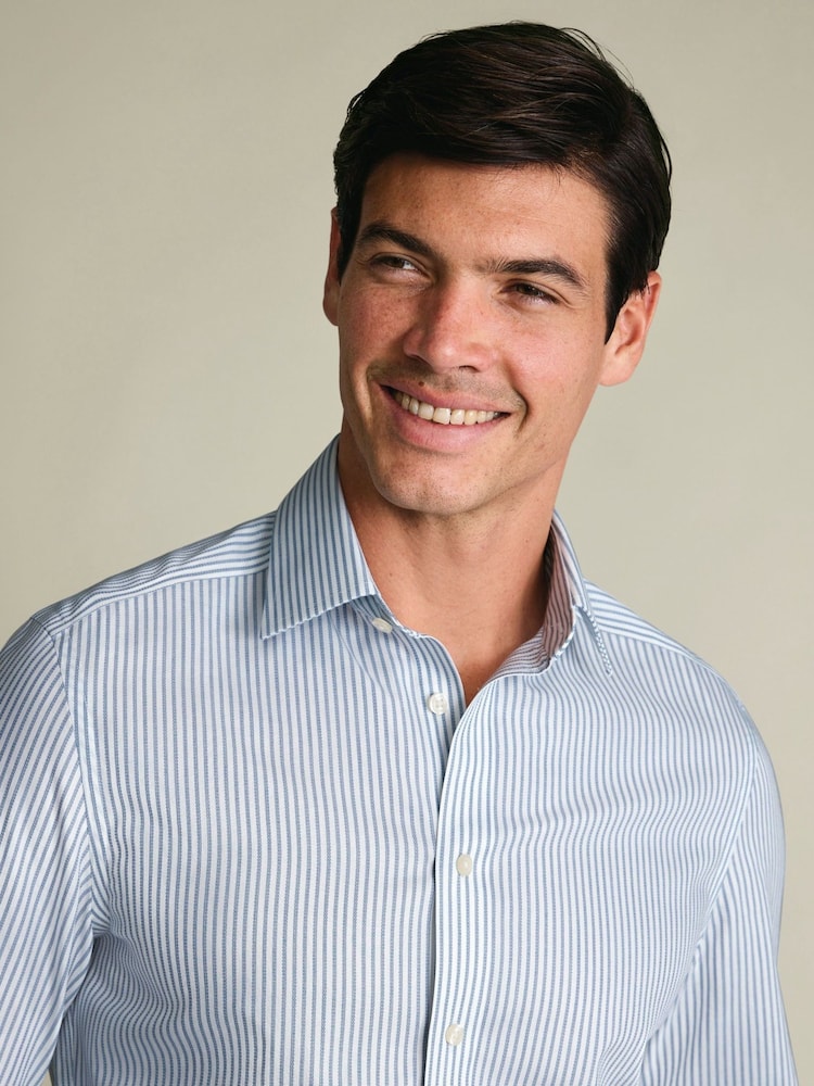 Charles Tyrwhitt Blue Non-Iron Royal Oxford Shirt - Image 2 of 6