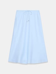 Mint Velvet Blue Linen Bias Midi Skirt - Image 7 of 8
