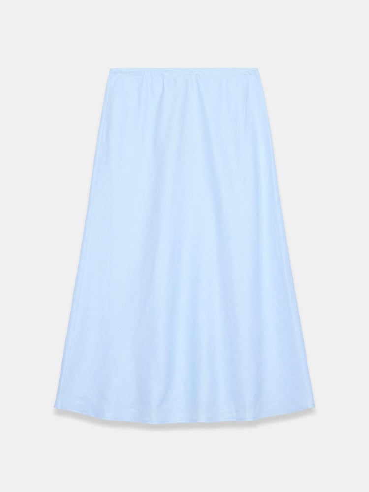 Mint Velvet Blue Linen Bias Midi Skirt - Image 8 of 8