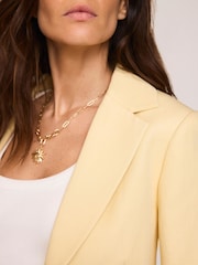 Mint Velvet Yellow Linen Blend Short Sleeve Blazer - Image 6 of 8