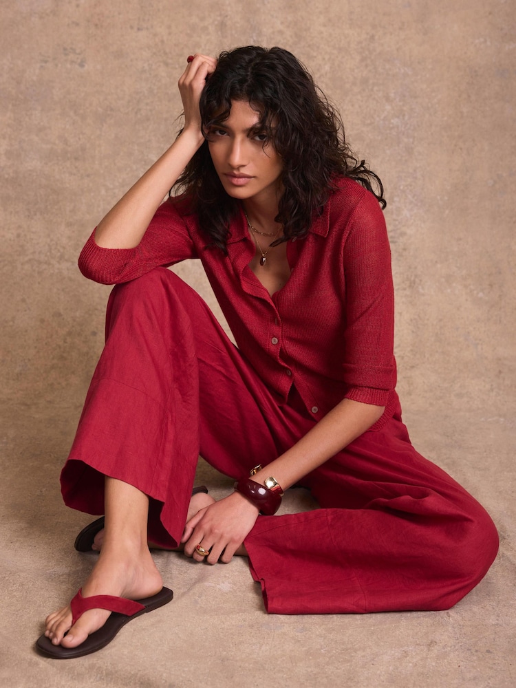 Mint Velvet Red Knit Top - Image 1 of 8