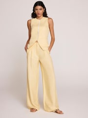 Mint Velvet Yellow Linen Blend Longline Waistcoat - Image 5 of 8