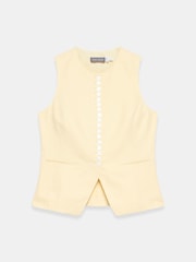 Mint Velvet Yellow Linen Blend Longline Waistcoat - Image 7 of 8