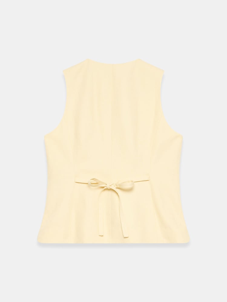 Mint Velvet Yellow Linen Blend Longline Waistcoat - Image 8 of 8