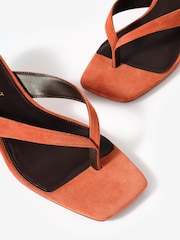 Mint Velvet Orange Betty Leather Flip-Flop Heels - Image 4 of 4