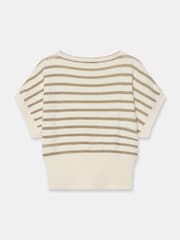 Mint Velvet Cotton Blend Metallic Stripe Top - תמונה 8 מתוך 8