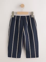 De rayas azul marino - Pantalones de chándal de pernera ancha de punto (3 meses-7 años) - Imagen 2 de 4