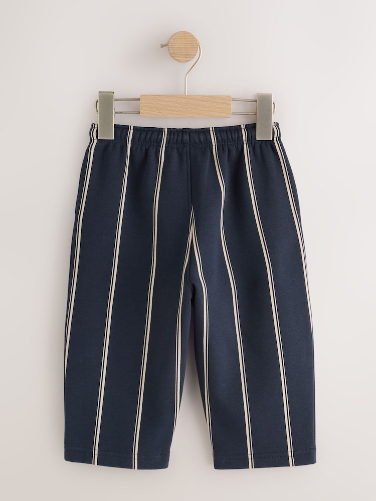 De rayas azul marino - Pantalones de chándal de pernera ancha de punto (3 meses-7 años) - Imagen 2 de 4