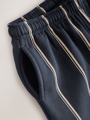 De rayas azul marino - Pantalones de chándal de pernera ancha de punto (3 meses-7 años) - Imagen 3 de 4